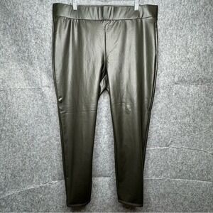 LOFT Women's Faux Leather Leggings in Wild Moss-‎ Sz XXL